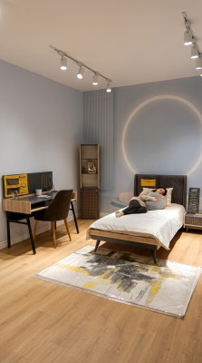 Stylish bedroom set designer youth room furniture bed + nightstand