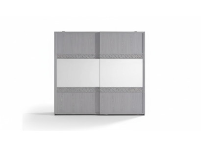 Sliding door wardrobe closet with mirror wood luxury modern