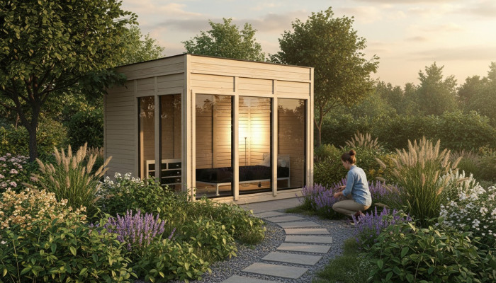 Camping house, wooden house, garden house, cottage, holiday house, prefab house, camping.