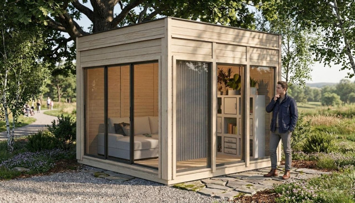 Camping house, garden house, wooden house, holiday home, garden shed, small house 354x354x318
