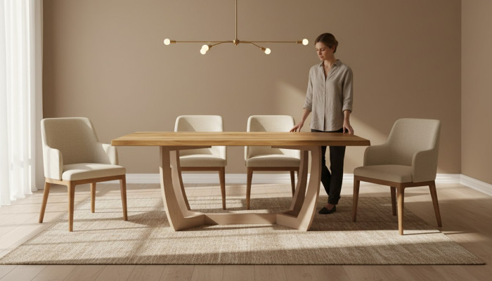 Dining room dining table 180cm wood kitchen table table 90x180 brown modern