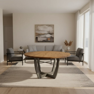 Round dining table wood round kitchen table dining tables style modern brown 140cm