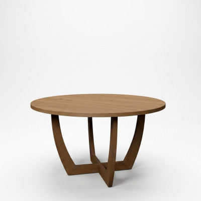 Round dining table wood kitchen table round new style modern brown 140cm