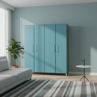 Wardrobe bedroom wood cabinet modern wardrobes blue