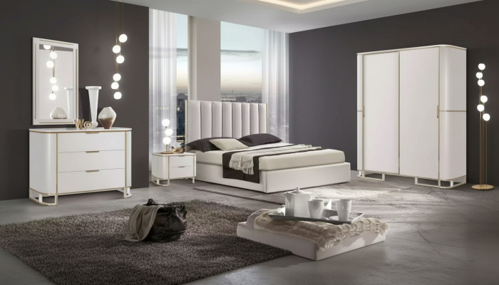 Bed 2x Nightstands Dresser 6-piece Bedroom Set Design Luxury new