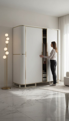 Bedroom wardrobe material wood cabinet modern new luxury