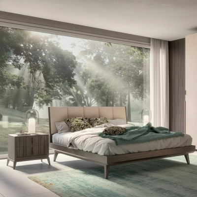 Bedroom set bed 2x bedside tables design luxury new 3-piece modern beds