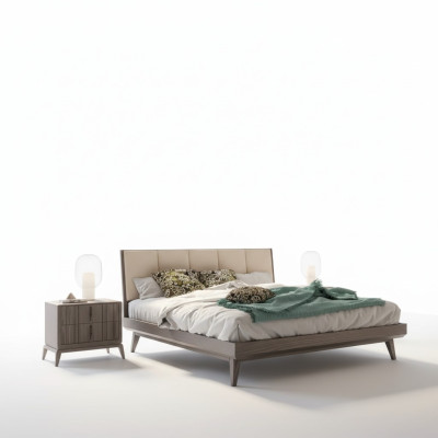 Bedroom set bed 2x bedside tables design luxury new 3-piece modern beds