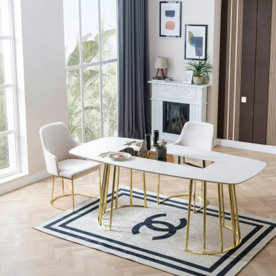 Dining table luxury kitchen table made of wood dining table new style modern white