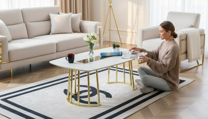 Coffee table white modern living room furniture table luxury design new luxury