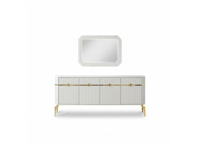 Sideboard mirror design furniture console wood living room designer