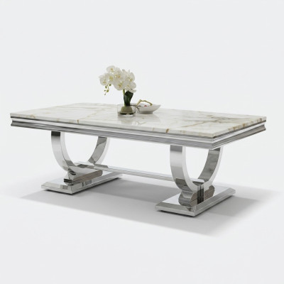 Modern gray coffee table stainless steel table living room tables luxury design