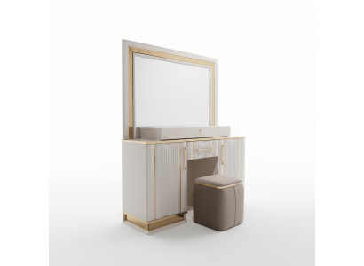 Bedroom set vanity table with mirror stool design luxury new 2-piece set