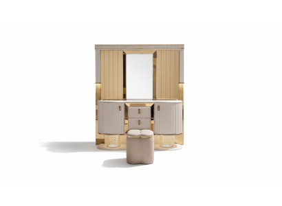 Bedroom set luxury dressing table with mirror stool design new 2-piece set
