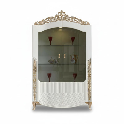 Display cabinet new living room design modern furniture wood/glass white