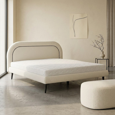 Bedroom furniture white bed modern textile bed upholstered double bed