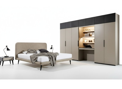 Noble bedroom set designer double bed wardrobe bedside tables