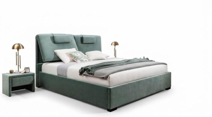 Complete bedroom set 3-piece double bed designer 2x nightstands