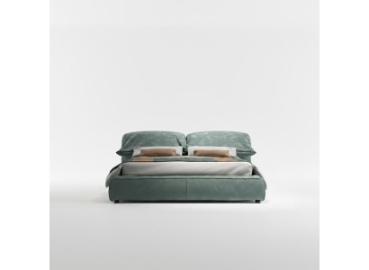 Green bedroom bed designer double bed luxury material wooden frame