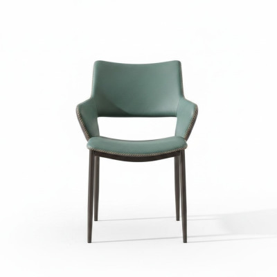 Brown-Green Wooden Dining Room Chairs Designer Wooden Chair Modern Armchairs