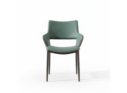 Brown-Green Wooden Dining Room Chairs Designer Wooden Chair Modern Armchairs