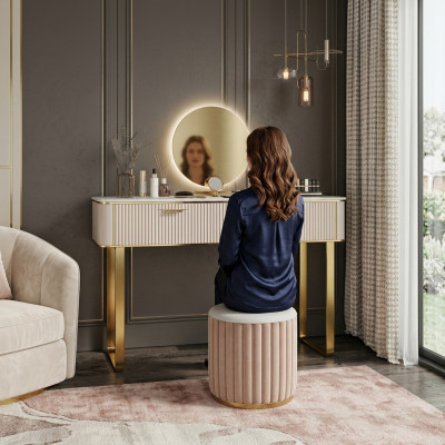 Elegant dressing table with 2 drawers luxury cosmetic dresser