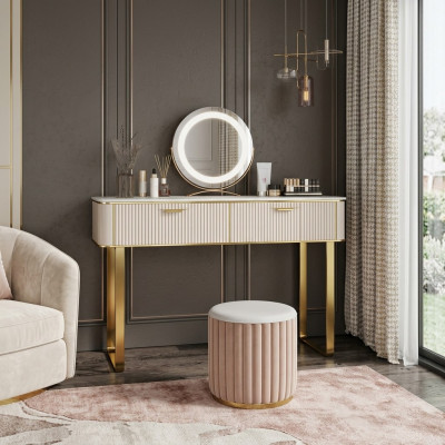 Elegant dressing table with 2 drawers luxury cosmetic dresser