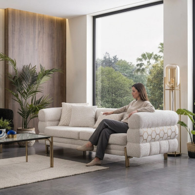 White three-seater luxury 3-seater living room designer furniture sofas