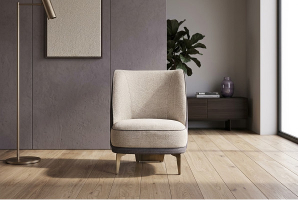 Beige armchair living room furniture noble upholstered armchair designer 1-seater
