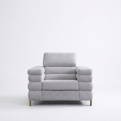 Gray modern armchair upholstery single-seater living room furniture 1-seater