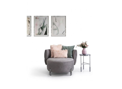 Gray upholstered armchair living room single-seater fabric armchair lounge furniture