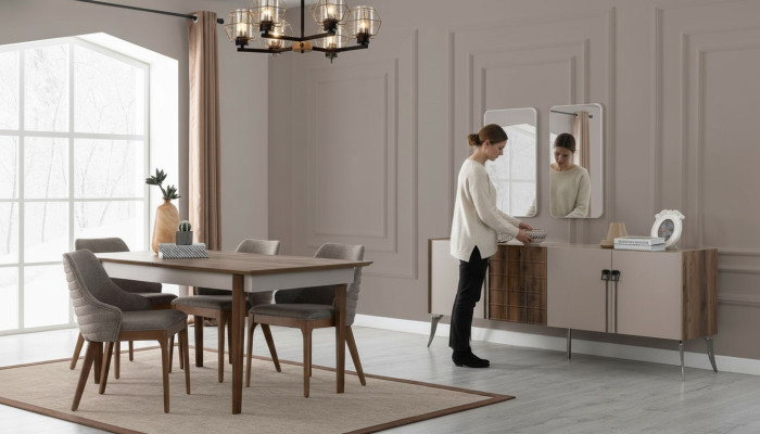 Noble dining room set luxury dining set designer table mirror chairs
