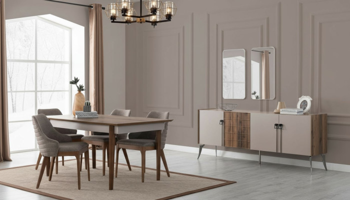 Noble dining room set luxury dining set designer table mirror chairs