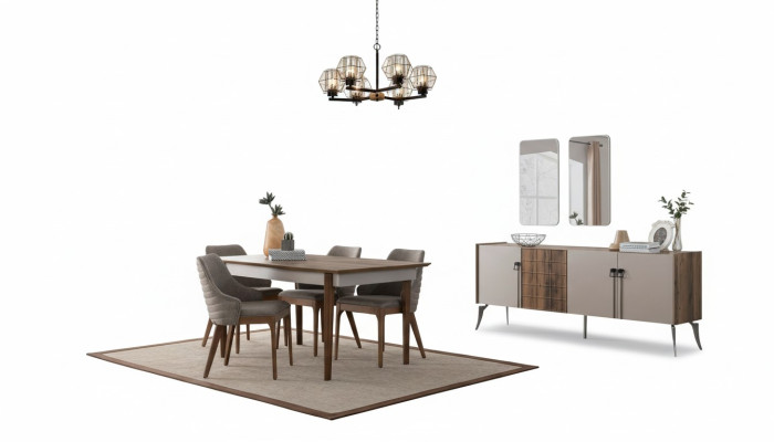 Noble dining room set luxury dining set designer table mirror chairs