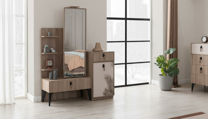 Bedroom luxury modern dresser with mirror modern furniture wood new