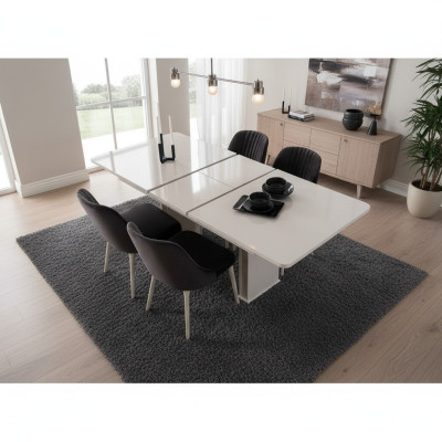 Dining room furniture white dining table dining set designer chairs 5-piece set new