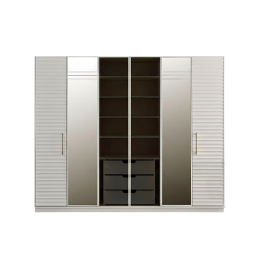 Designer wardrobe with mirror bedroom luxury furniture closet