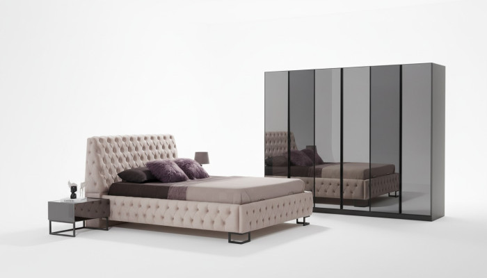 Luxurious bedroom set designer furniture luxury bed wood wardrobe