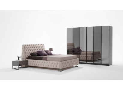 Luxurious bedroom set designer furniture luxury bed wood wardrobe
