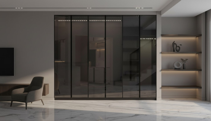 Modern grey wardrobe bedroom cabinets designer furniture