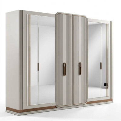 White bedroom wardrobe glass cabinet wooden cabinet modern furniture
