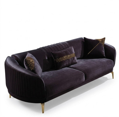 Three-seater sofa modern living room couch black designer upholstered sofas