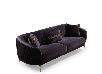 Three-seater sofa modern living room couch black designer upholstered sofas