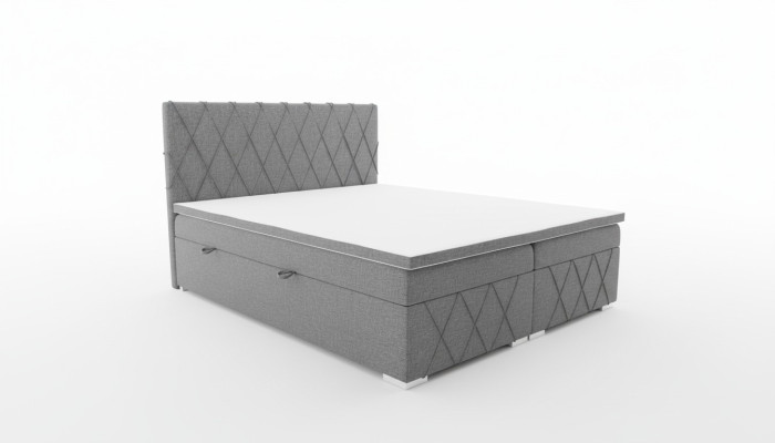 Double Luxury Gray Box Spring Bed Design Bed Upholstered Bed Bedroom Textile