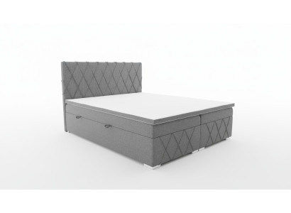 Double Luxury Gray Box Spring Bed Design Bed Upholstered Bed Bedroom Textile
