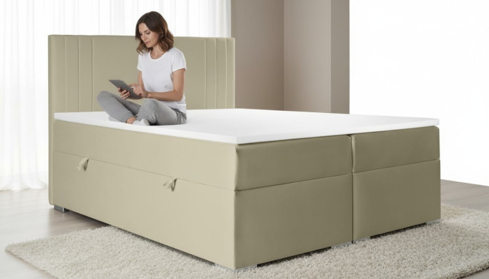 Double bed upholstered bedroom bed modern furniture upholstered box spring bed