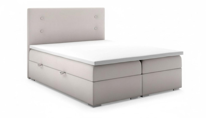 Bedroom Bed Upholstery Modern Design Luxury Double Bed Beige Box Spring Bed