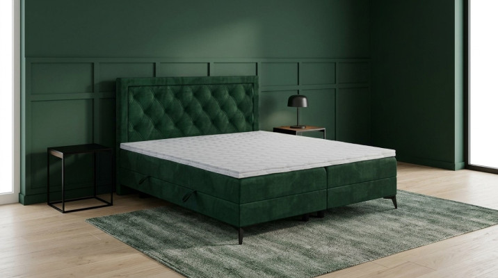Luxury Upholstered Bed Box Spring Bed Double Bed Upholstered Fabric Design Bed Furniture