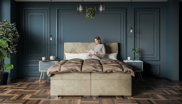 Luxury Bed Designer Bedroom Upholstered Furniture Modern Double Bed Box Spring Bed