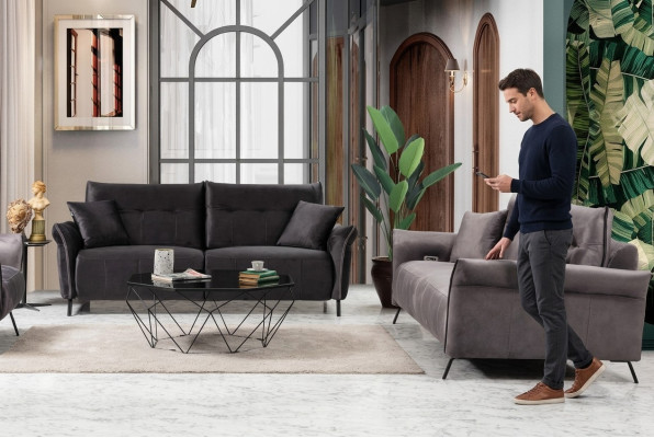 Sofa Set 2 piece Living Room 2x Sofa Couch Three-seater Modern Furniture